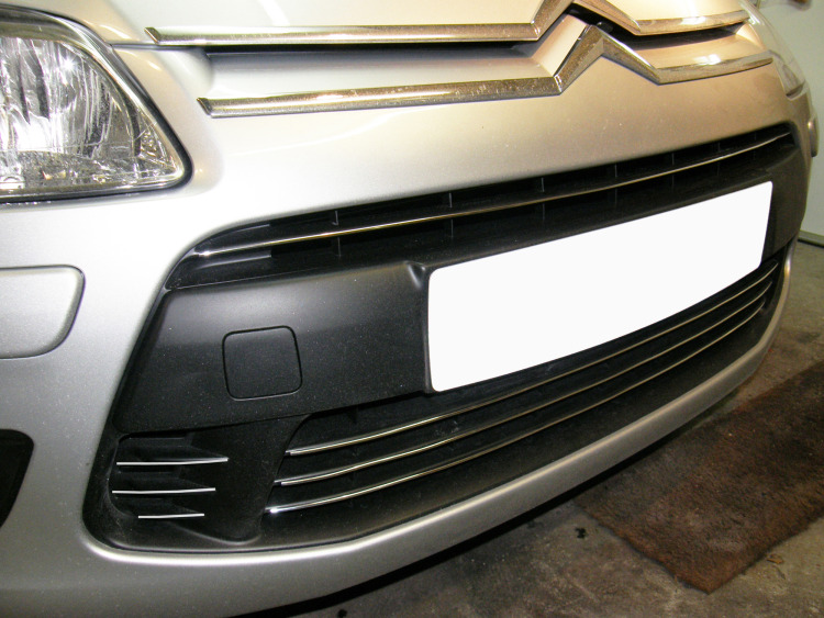 Baguette de calandre chrom&eacute;e pour Citro&euml;n C4 04-11 Citro&euml;n C4 Berline Citro&euml;n C4 Coup&eacute; phase 2