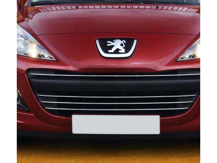 Baguette de calandre chrom&eacute;e pour Peugeot 207 06-12 Peugeot 207 CC 07-15 Peugeot 207 SW 07-13