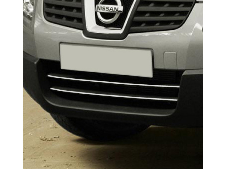Baguette de calandre inf&eacute;rieure chrom&eacute;e pour Nissan Qashqai +2 08-10/+2 phase 2 10-14/+2 phase 3/07-