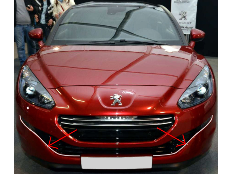 Baguette de calandre inf&eacute;rieure chrom&eacute;e pour Peugeot RCZ 12-15 facelift