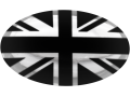 Cache-rivets pour plaque d'immatriculation Drapeau Anglais Royaume-Uni UK (argent) noir & chrome
